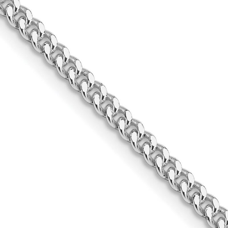 Curata 925 Sterling Silver Rhodium 3mm Curb Chain Necklace Options: 16 18 20 22 24 26 28 30 36