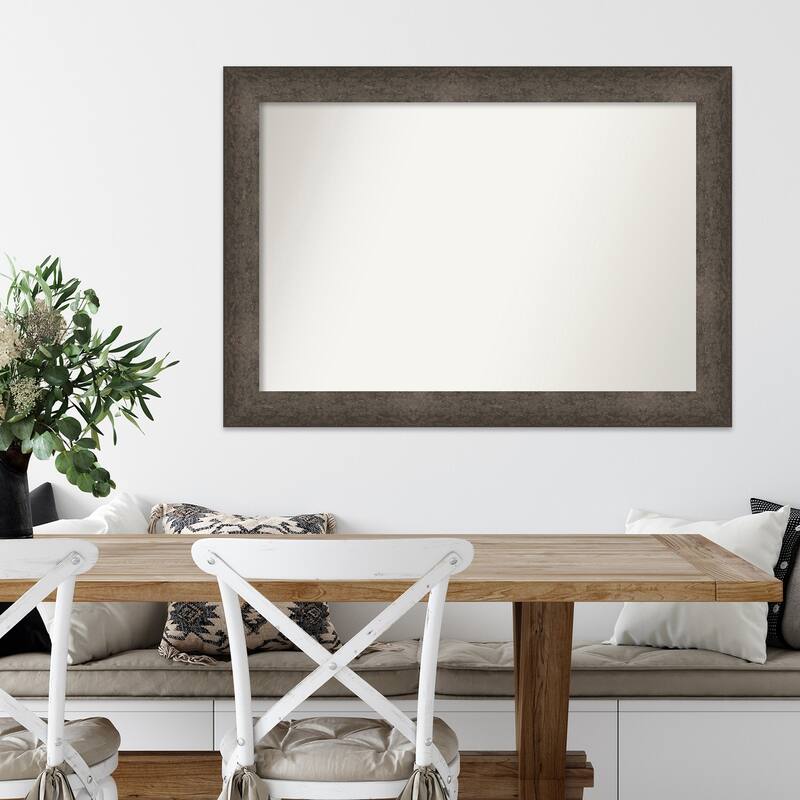 Dappled Non-Beveled Wood Framed Wall Mirror