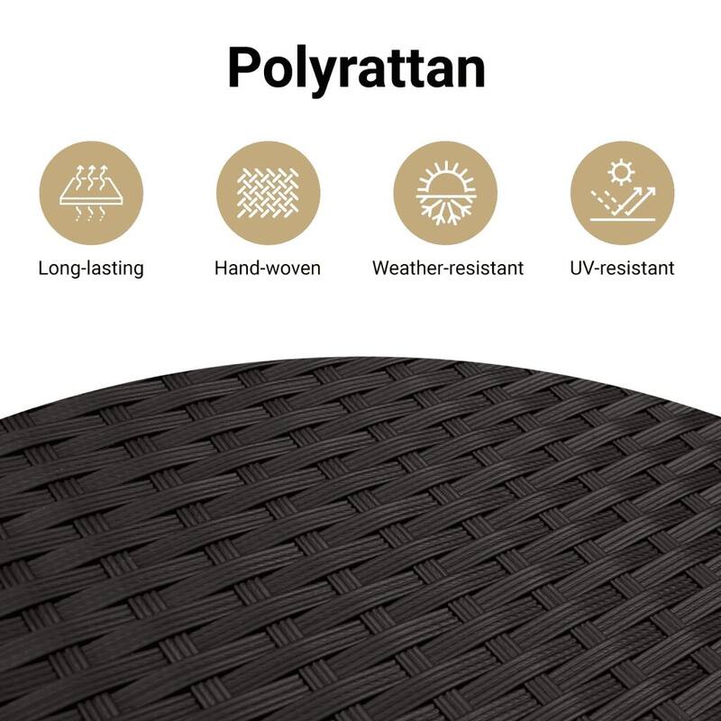 vidaXL Patio Table Furniture Outdoor Garden Backyard Poly Rattan Acacia Wood
