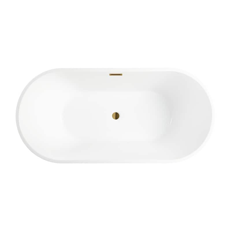 Vanity Art 54" Acrylic Freestanding Soaking Bathtub