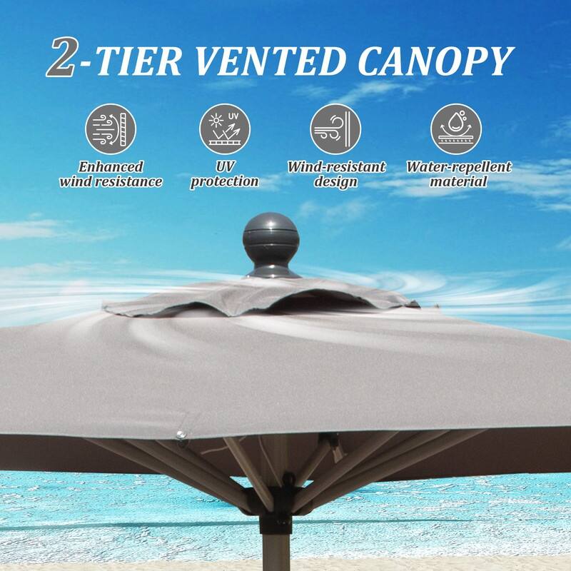 Domi Outdoor Living 6' x 4' Tilt Aluminum Patio Umbrella