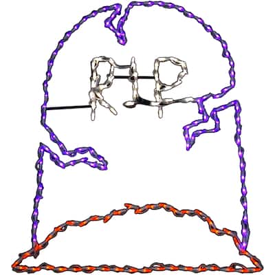 Haunted Hill Farm Halloween Indoor/Outdoor R.I.P. Tombstone LED Light (42 in. x 43 in.)