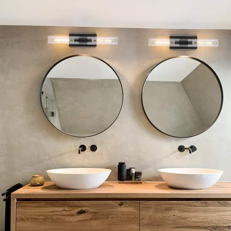 KAYLA Modern Glass Wall Sconces, Indoor Wall Lighting Wall Light Fixtures, Vanity Light with Glass Shade(2-Sets)