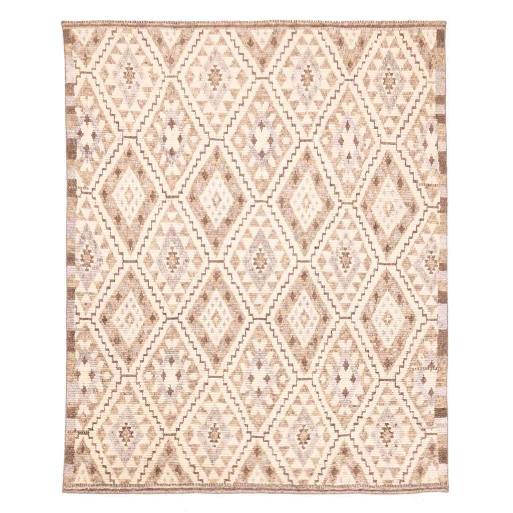 ECARPETGALLERY Hand-knotted Tangier Cream Wool Rug - 8'1 x 9'10