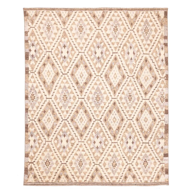 ECARPETGALLERY Hand-knotted Tangier Cream Wool Rug - 8'1 x 9'10
