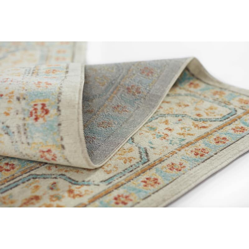 ECARPETGALLERY Machine Woven Esme Ivory Area Rug