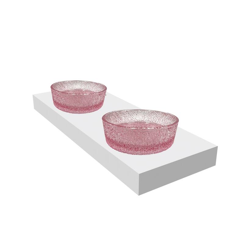 Stadium 16" & 14" Round Decorative Crystal Vessel Sinks With White Base