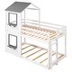 preview thumbnail 4 of 11, Twin Over Twin Bunk Bed with Roof, Window, Guardrail, and Ladder
