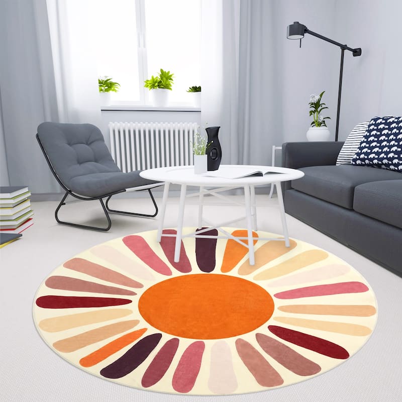 Garvee Rainbow Sol Kids Area Rug