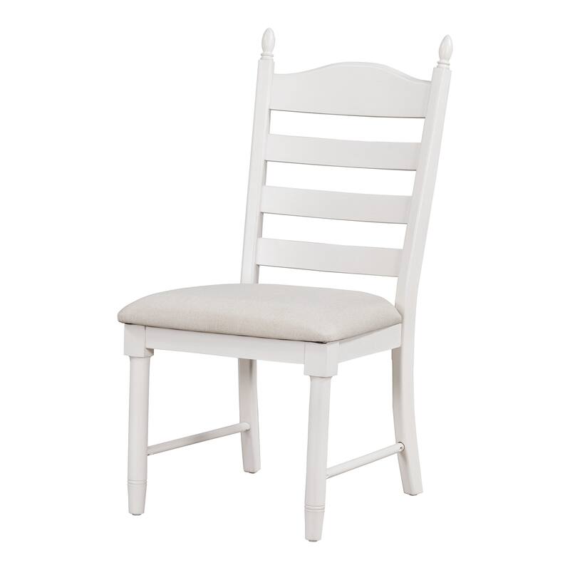 Retro 5-Piece Extendable Round Dining Table Set with Pedestal Base and Upholstered Ladder-Back Chairs for Elegant Dining Spaces