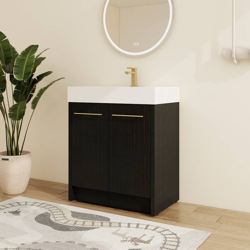 Malwee 24"/30"/36"/48" Bathroom Vanity with Sink, FreeStanding Vanity with Soft Close Doors and adjustable shelf - 29.5"×18.1"×35.1"