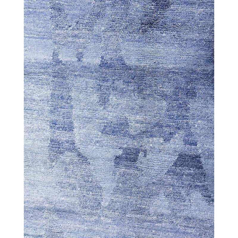 Modern One-of-a-Kind Hand-Knotted Area Rug, Blue - 9' 1" x 12' 1"