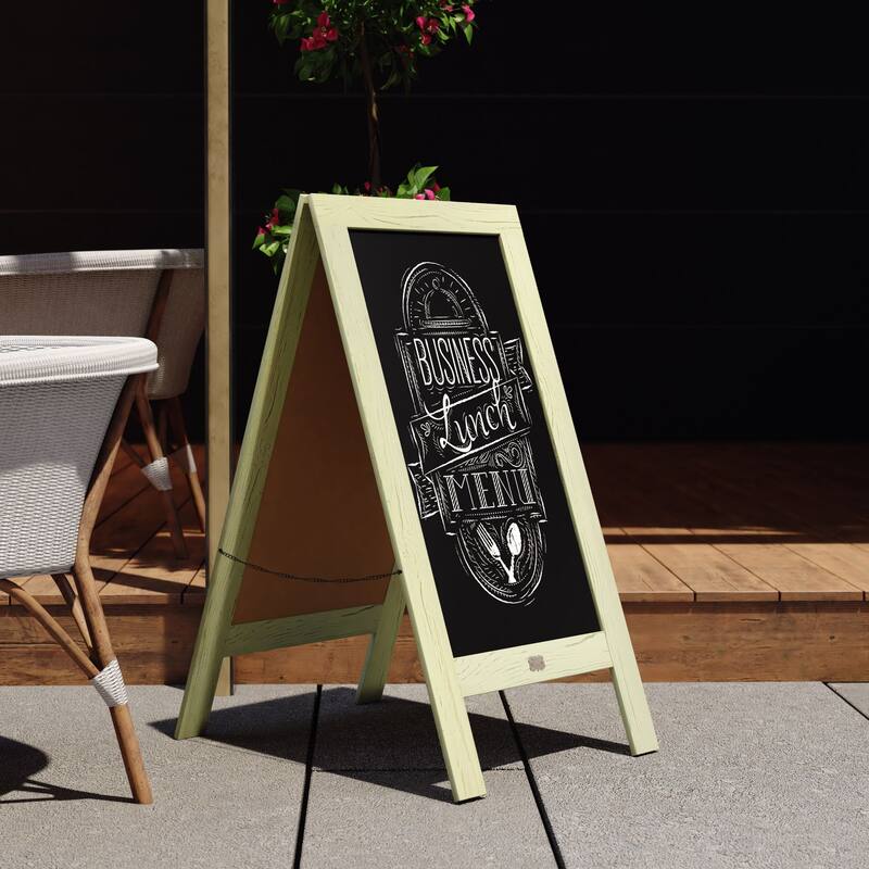 Wood A-Frame Magnetic Chalkboard Set-Markers, Stencils, and Magnets