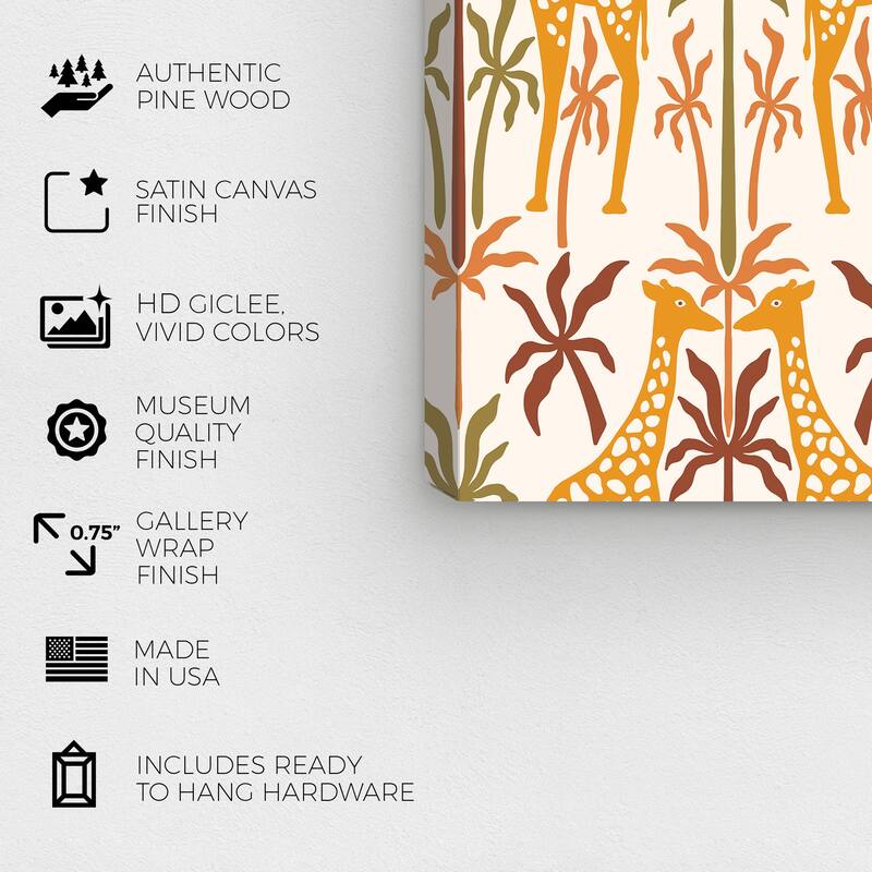 Wynwood Studio Canvas Abstract Deer s Love Brown and Dark Yellow Modern & Contemporary Wall Art Canvas Print
