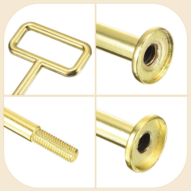2 Set 3-Tier Cupcake Stand Hardware Fittings for Cake Stand, Square Gold