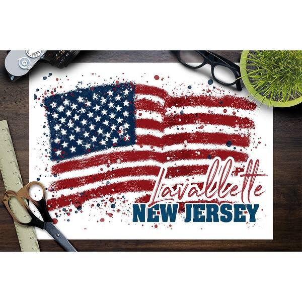 Shop Lavallette New Jersey American Flag Abstract Watercolor