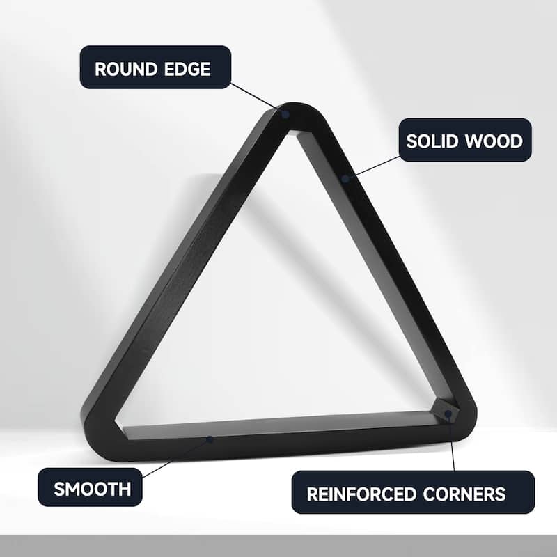 GSE™ Heavy-Duty Black Solid Wood Billiard 8-Ball Triangle/9-Ball Diamond Pool Ball Racks for 2-1/4" Pool Balls