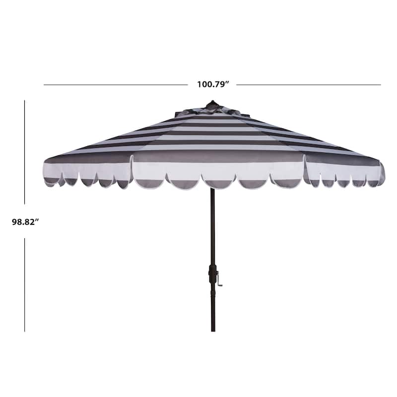SAFAVIEH Nargiz Single Scallop Striped 9 Ft Crank Umbrella