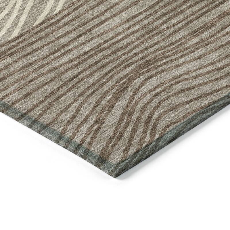 Machine Washable Indoor/ Outdoor Modern Arches Chantille Rug