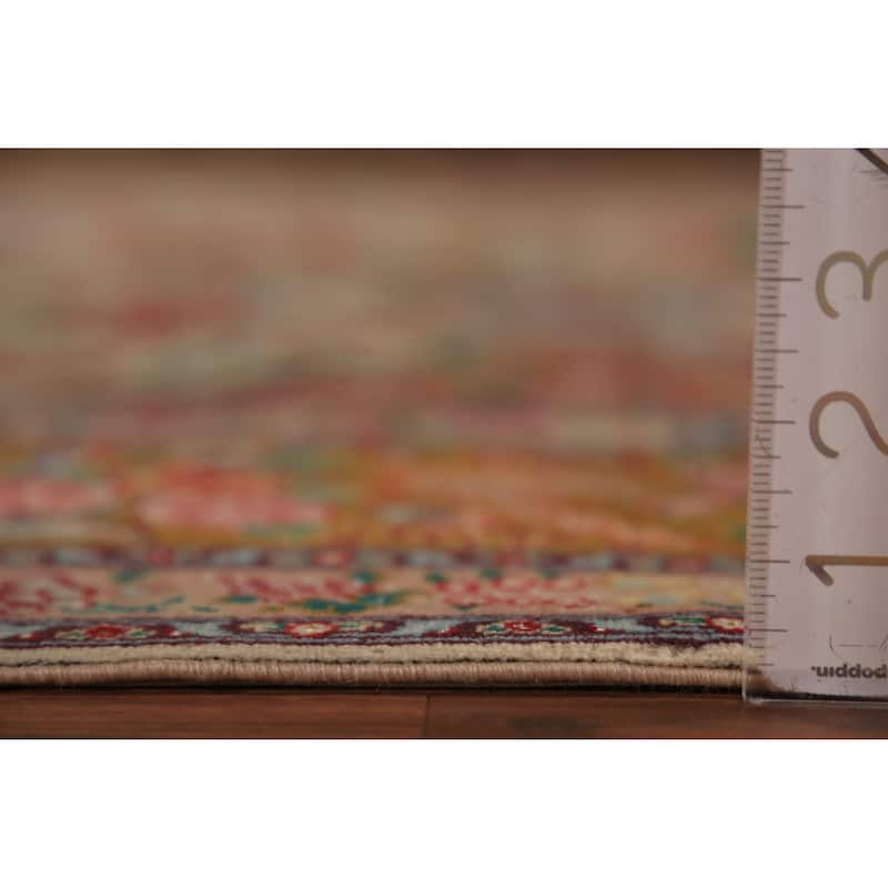 Vegetable Dye Tabriz Persian Area Rug Handmade Silk & Wool Carpet - 6'7" x 9'10"