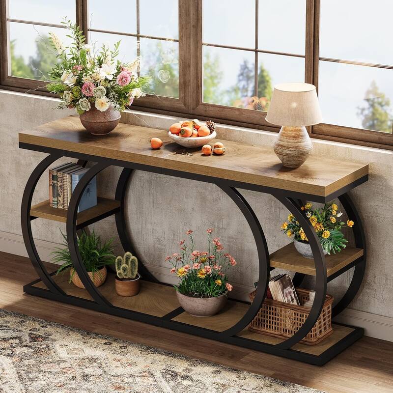 3-Tier Narrow Wood End Table for Living Room - 2PCS