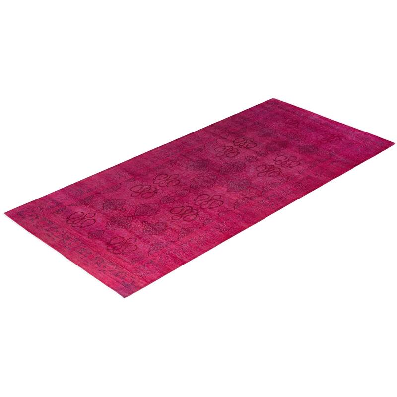 Fine Vibrance One-of-a-Kind Hand-Knotted Runner Rug - Pink, 5' 2" x 11' 4" - 5' 2" x 11' 4"