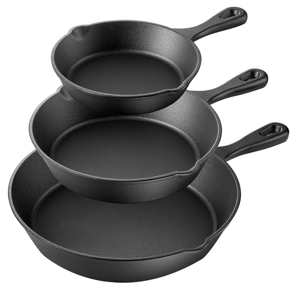 Pre-Seasoned 3 Piece Cast Iron Skillet Set - On Sale - Bed Bath & Beyond -  33419037