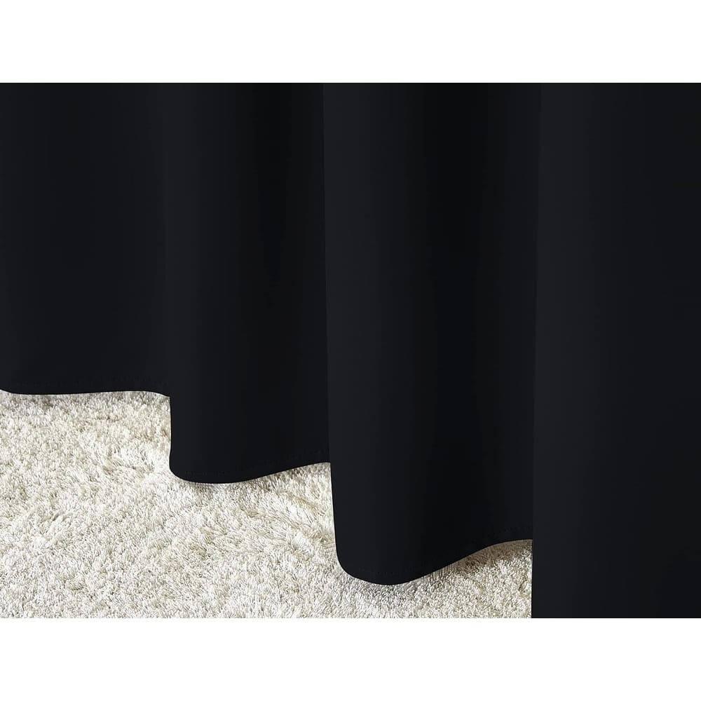 Blackout Sliding Glass Door Curtain,W100 x L84, 1 Panel, Black Bed