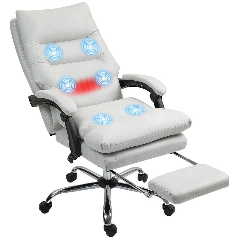 Vinsetto Microfibre Vibration Heated Reclining Massage Office Chair