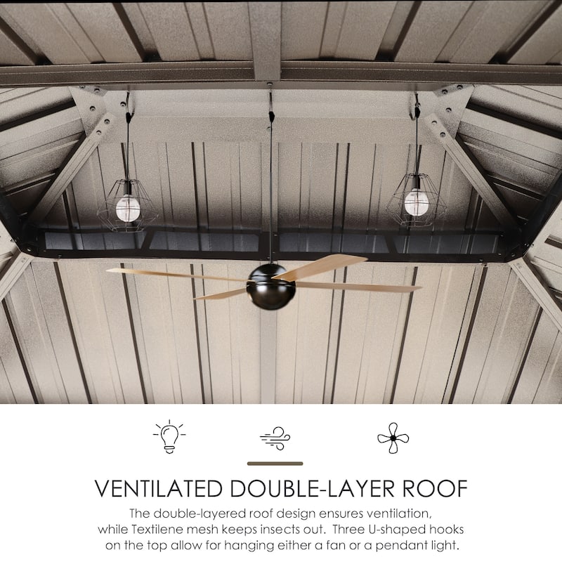 Kozyard Andra 8'X5' Soft Top Barbecue Grill Canopy with LED lights