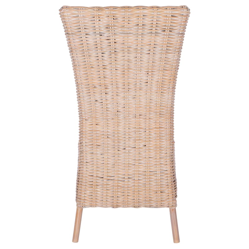 SAFAVIEH Marcia Rattan High Back Accent Chair (Set of 2) - 20.9" W x 20.9" L x 39.4" H - 21Wx21Dx39H