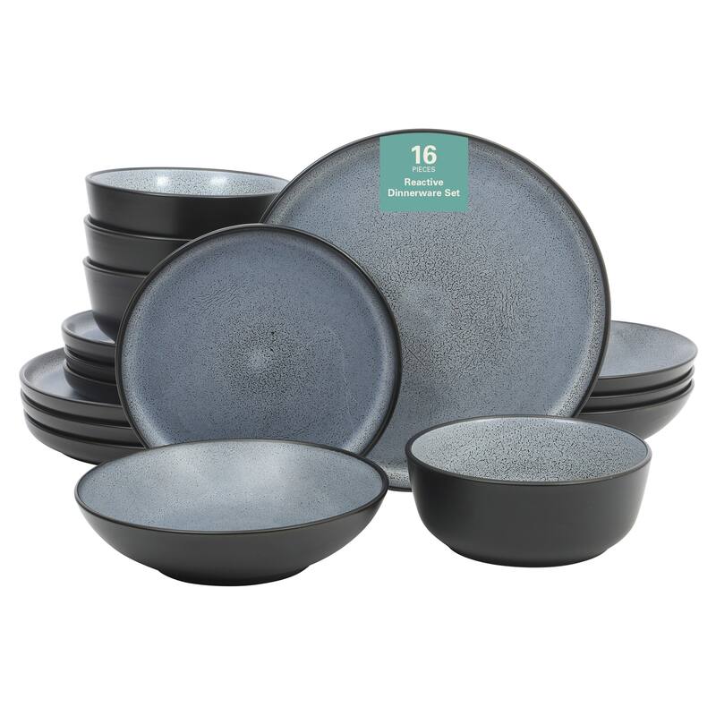 Gibson Elite Tribeca Loft 16-Piece Dinnerware Set - Modern Rustic Tableware for 4, Dishwasher & Microwave Safe