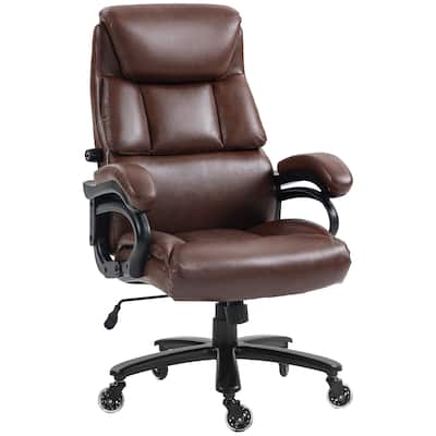 Modern PU Leather Office Chair High Back Office Chair with Spring System Height Adjustable and Tilt, for Office