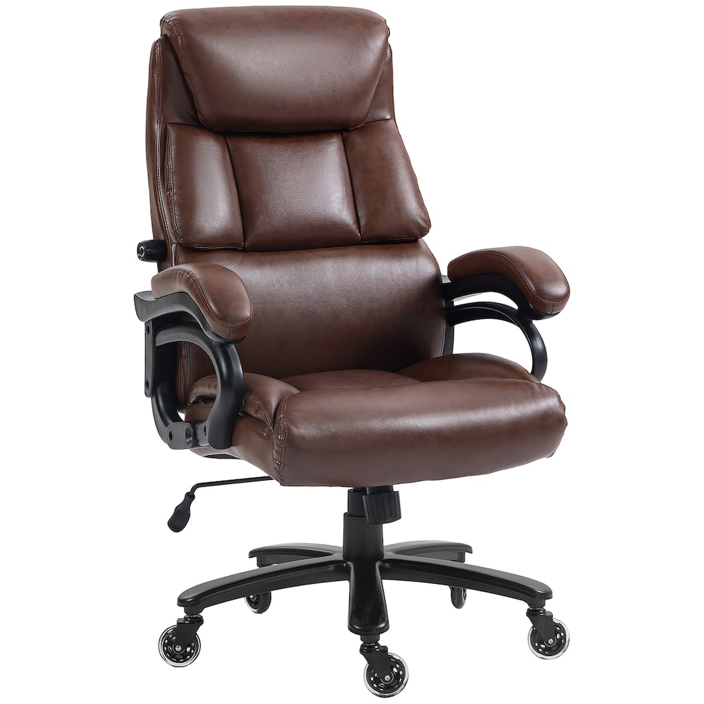 Modern PU Leather Office Chair High Back Office Chair with Spring System Height Adjustable and Tilt, for Office