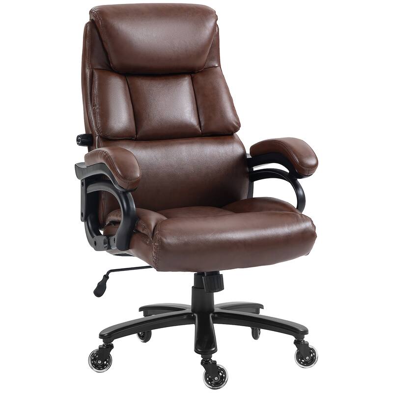 PU Leather Office Chair for Big and Tall - 400 lb Capacity, Extra Wide Seating, Pocket Spring System, Height Adjustable