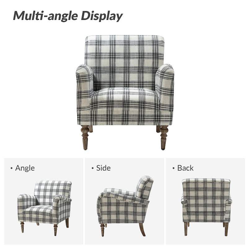 Malia Accent Amchair with Plaid Pattern