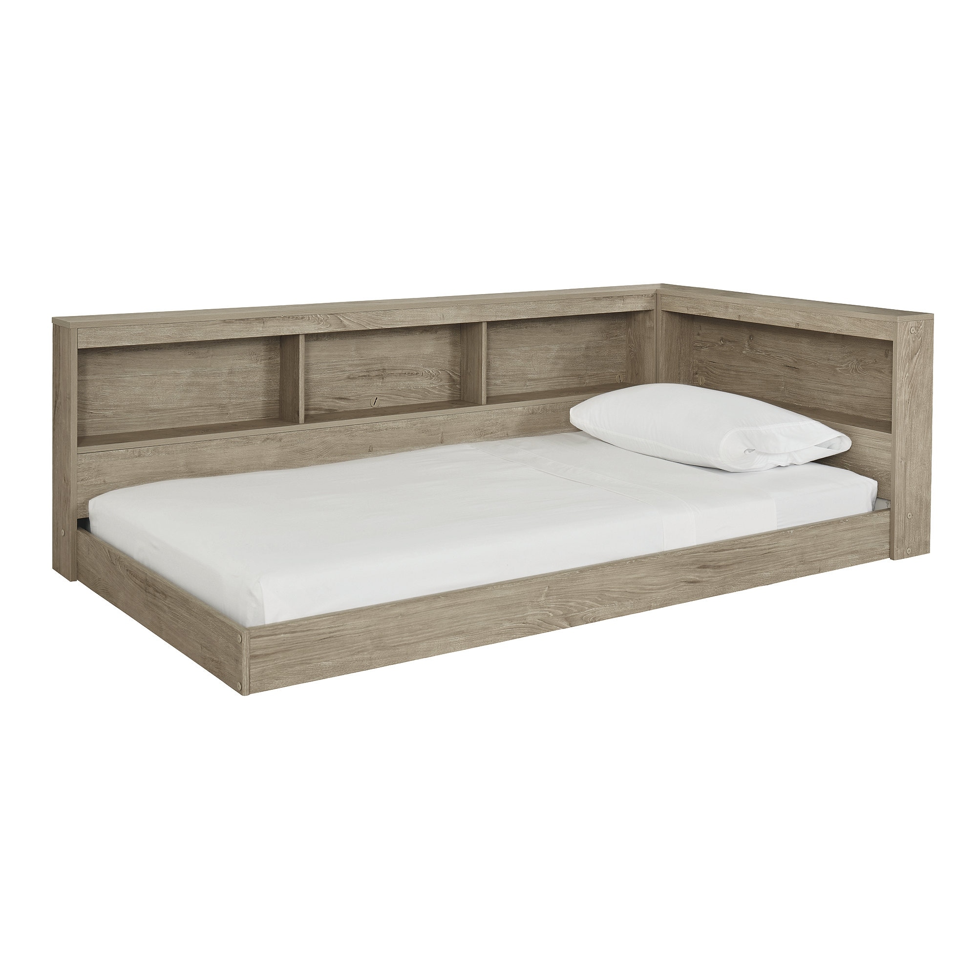 Queen corner bed shop with storage
