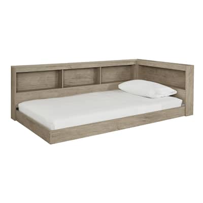 Oliah Natural Bookcase Storage Bed