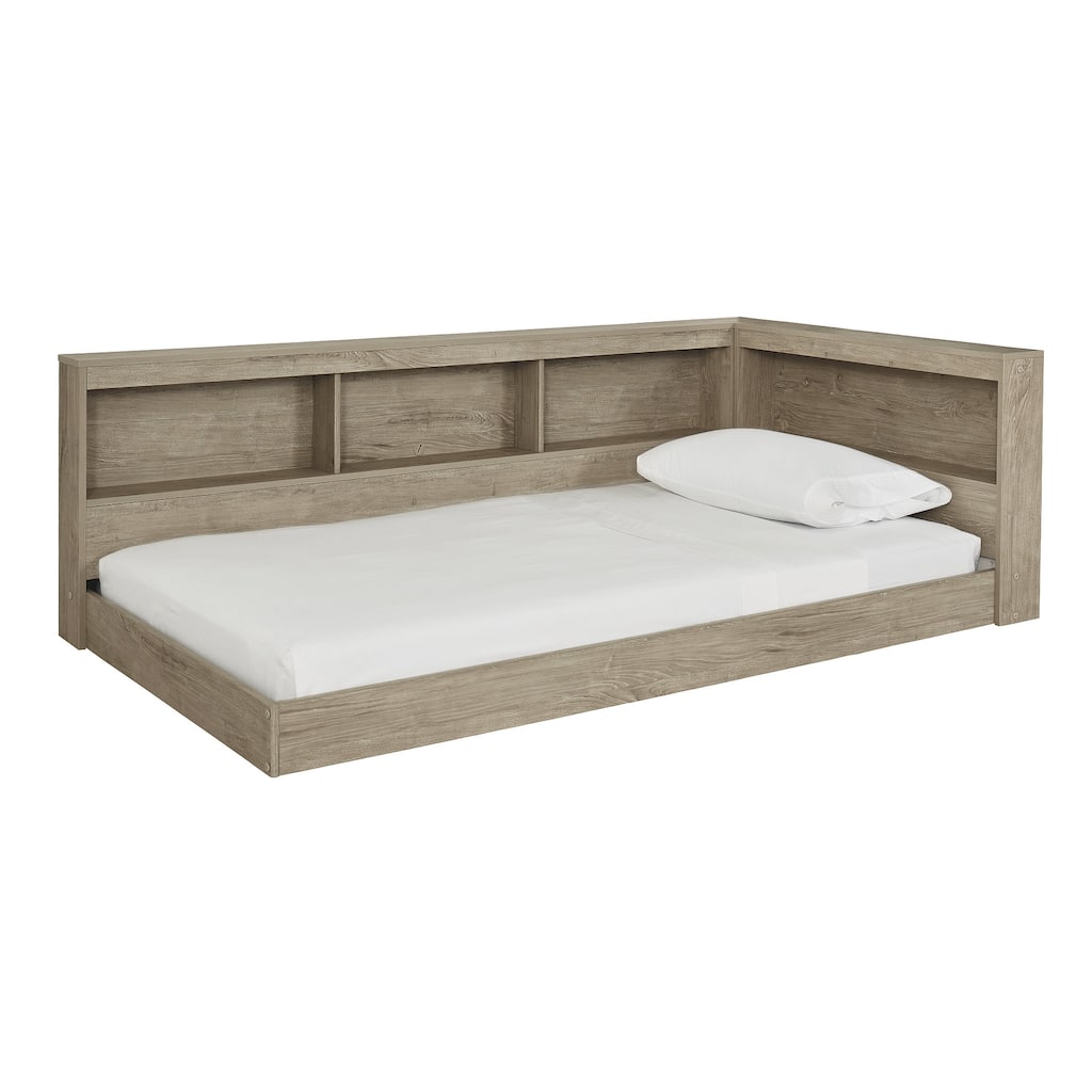 Oliah Natural Bookcase Storage Bed
