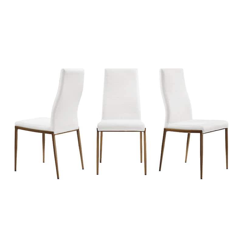 Casabianca Home Firenze Set of 2 Dining Chair in Gray PU Leather