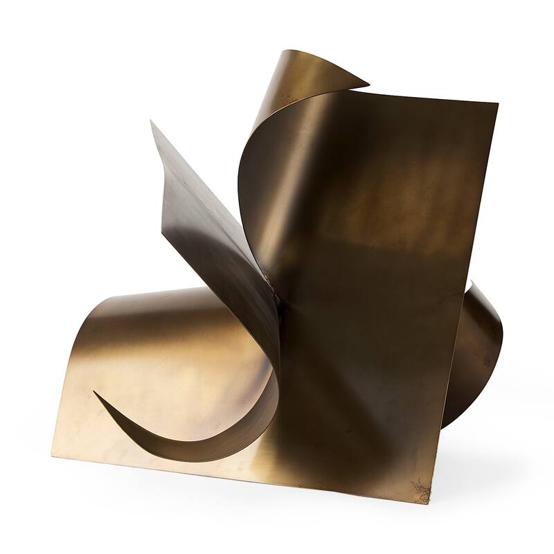 Francesca 11.8L x 11.8W x 11.8H Antique Gold Metal Sculptural Decorative Object - 18.1L x 18.1W x 18.1H - Gold