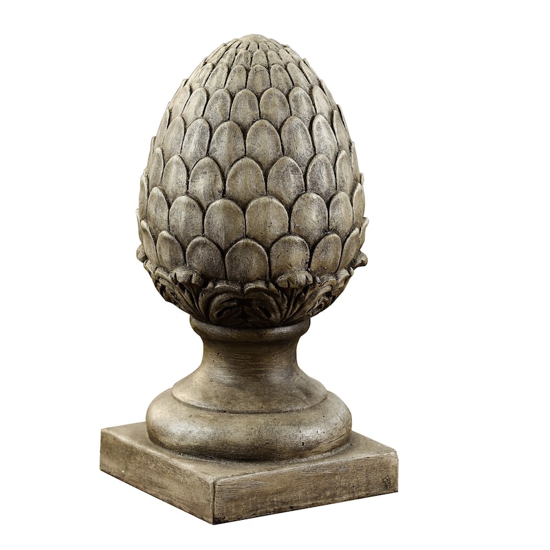 Weathered Brown MgO Artichoke Finial Statue