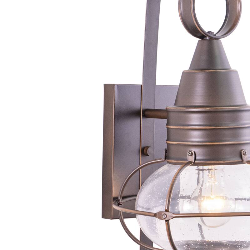 Chatham 1 Light Bronze Coastal Outdoor Wall Lantern Clear Glass - 10-in W x 18-in H x 11-in D
