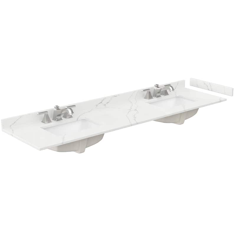 Deborah 80-inch Double Vanity, Quartz Top, 24-inch Mirrors