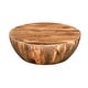 preview thumbnail 2 of 7, Mango Wood Coffee Table In Round Shape, Dark Brown