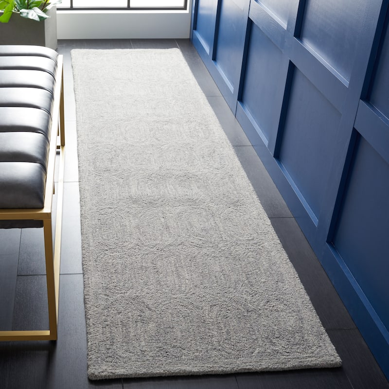 SAFAVIEH Handmade Metro Faviana French Country Wool Rug - 2'3" x 9' Runner - Grey