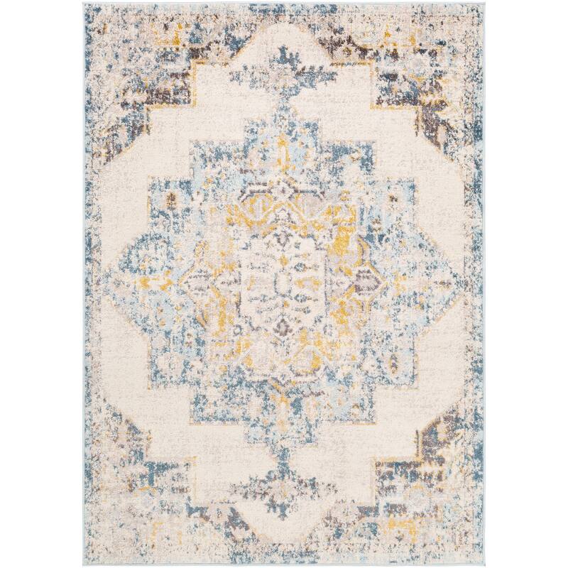 Livabliss Irma Distressed Traditional Medallion Area Rug