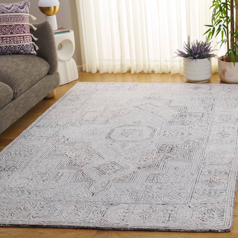 SAFAVIEH Handmade Metro Madhuri Wool Rug - Grey/Ivory - 4' x 6'