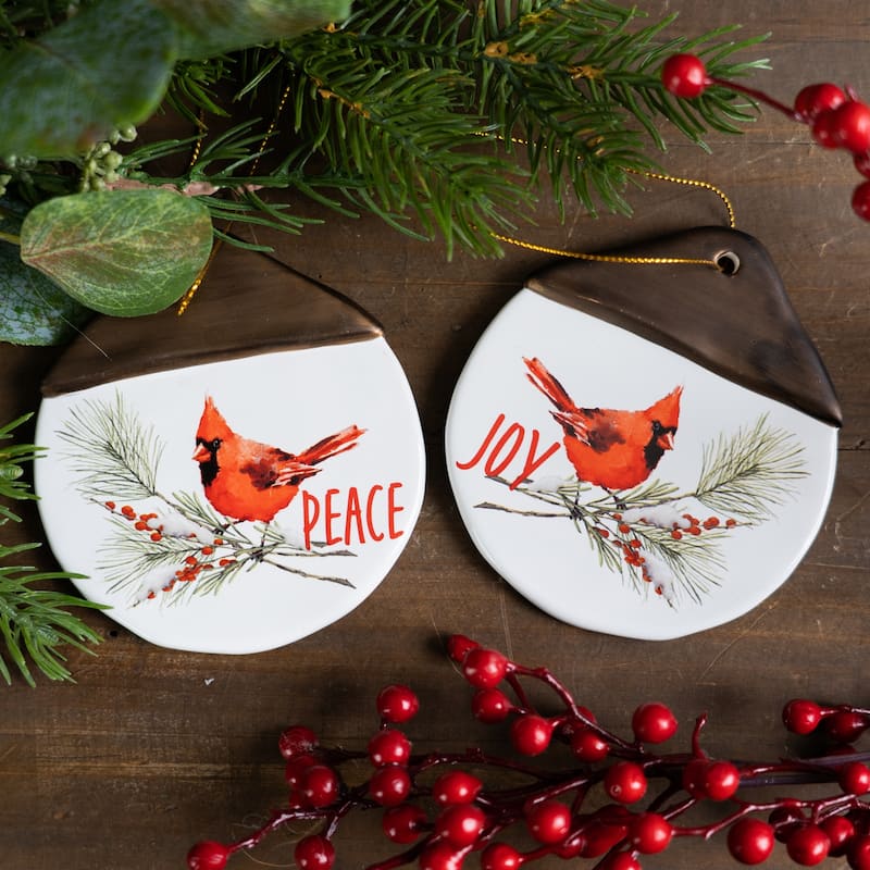 Cardinal Joy and Peace Ornament (Set of 12)