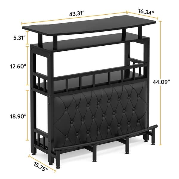 Home Bar Unit,4 Tier Liquor Bar Table with Storage and Footrest,Bar ...